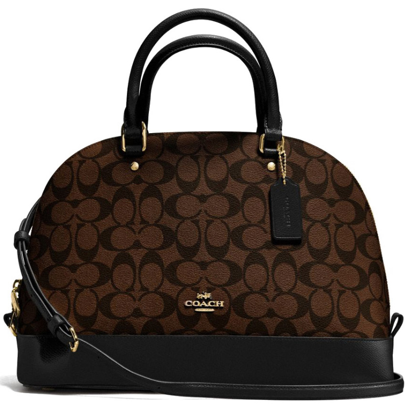 coach蔻驰大号贝壳包真皮手提女包f37233黑色