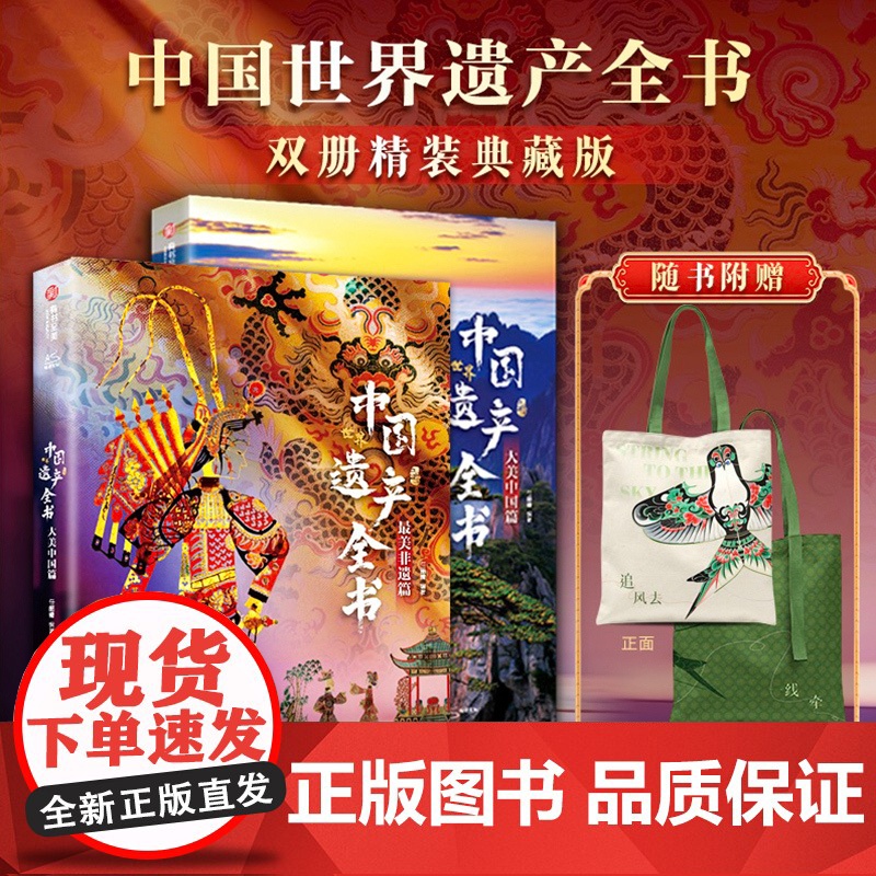中国世界遗产全书 两册大美中国+最美非遗篇 人文自然景观遗产全收录中华传统文化图文非遗博览成人学生儿童科普书籍 非遗里的