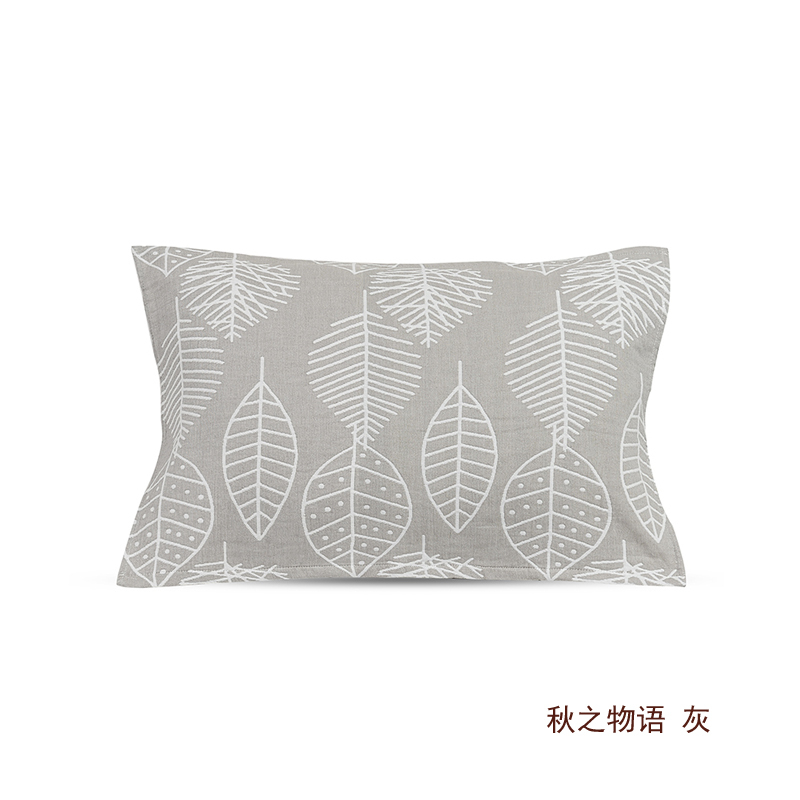 俏庭 水洗枕巾 秋之物语 灰 52*75cm(单位:对)