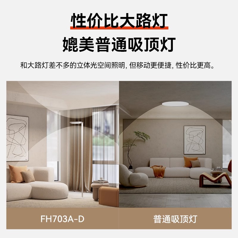孩视宝全光谱落地护眼灯学习客厅卧室床头阅读台灯钢琴灯FH703B-D高清大图