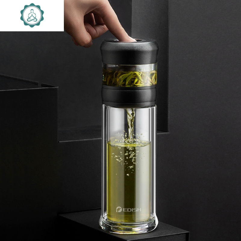 德国工艺茶杯德国茶水分离泡茶杯男女双层创意 玻璃杯