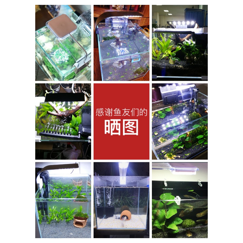 鱼缸灯LED灯缸灯防水小型节能照明灯迷你小夹灯水族箱水灯高清大图