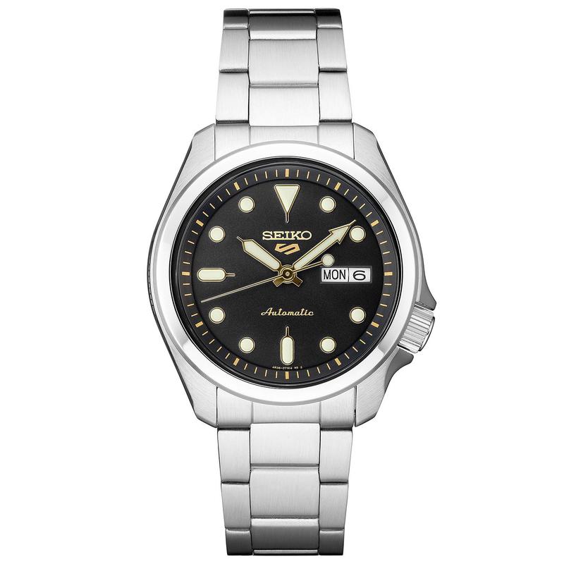 SEIKOMen'sAutomaticThreeHandSeiko5SportsWatch40mmBlackDialSt