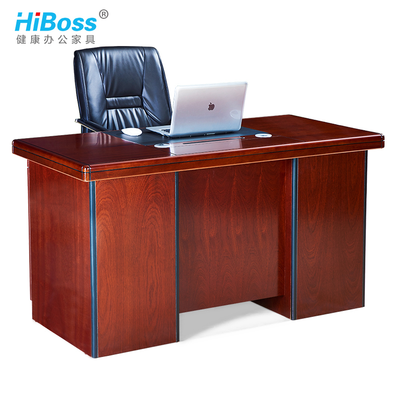 HiBoss 办公桌实木贴皮电脑桌油漆财务教师单人位办工桌
