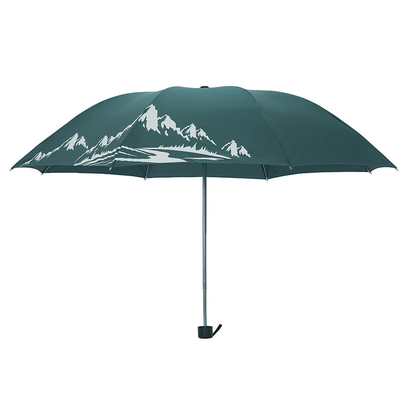 天堂伞便携折叠强效拒水雨伞防风加固三折 34330E 青色高清大图