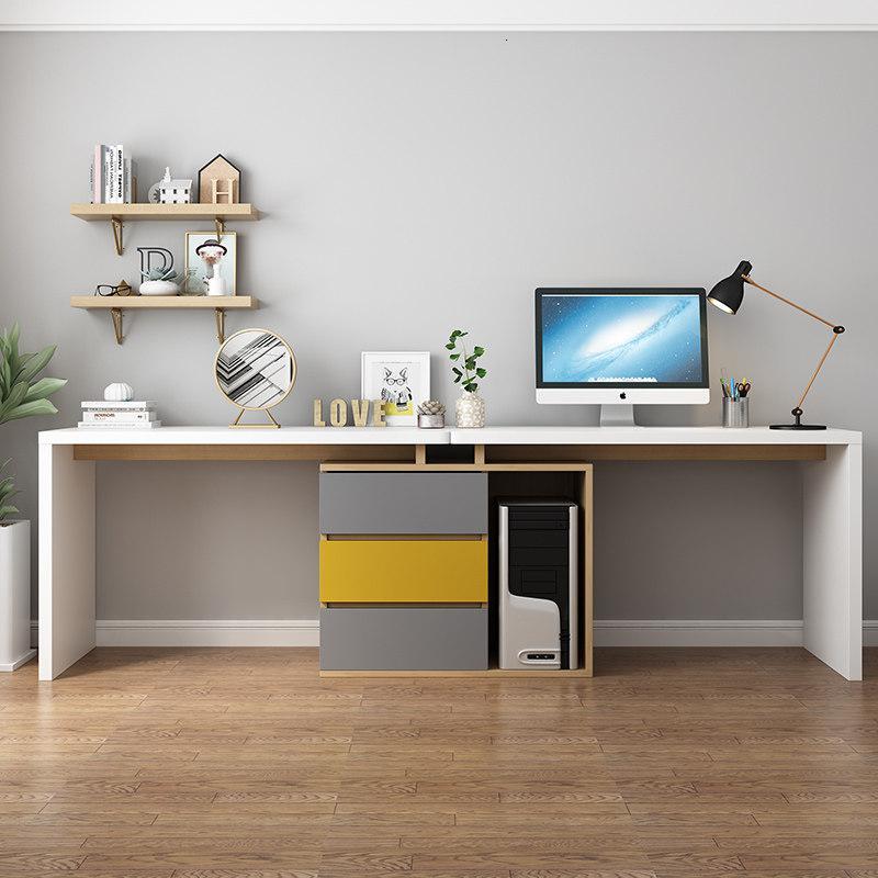 北欧电脑桌台式家用学生转角书桌闪电客简约现代卧室写字台双人办公