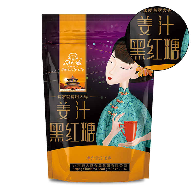 厨大妈姜汁黑红糖310g