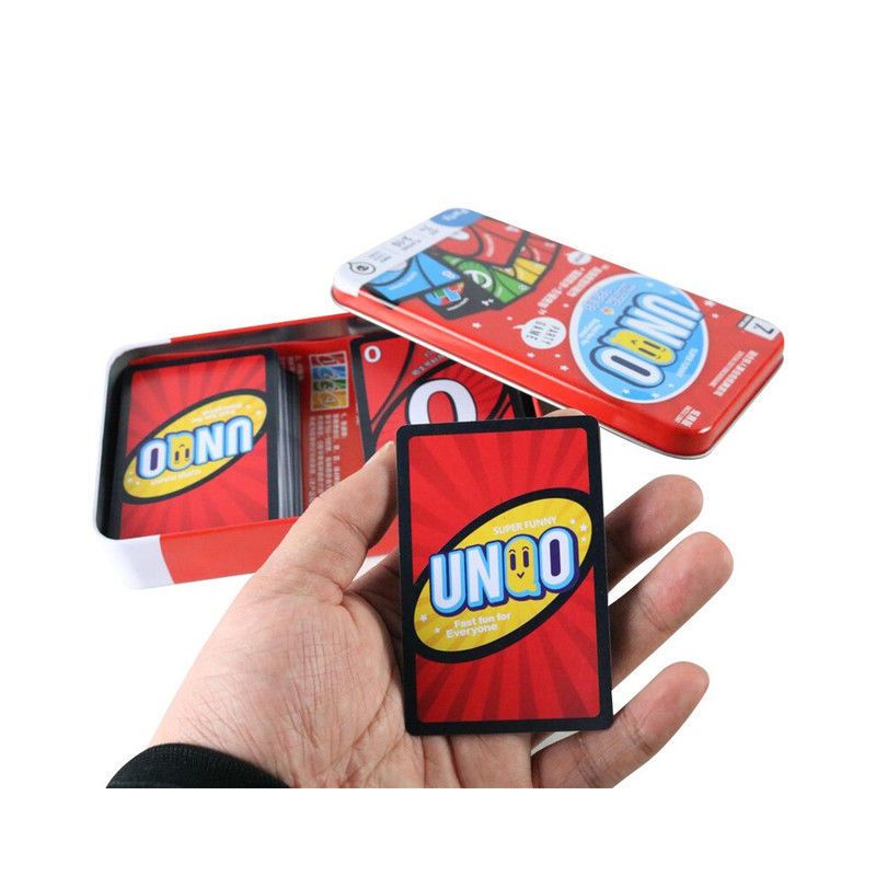 正版加厚铜板纸优诺pvc塑料友诺带惩休闲聚会桌游卡普通版uno彩盒版