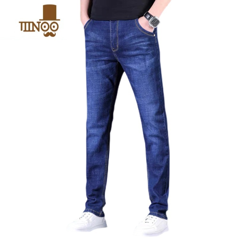 YANXU春季新款弹力广州新塘裤子男士牛仔裤男款休闲工作裤劳保耐磨长裤高清大图