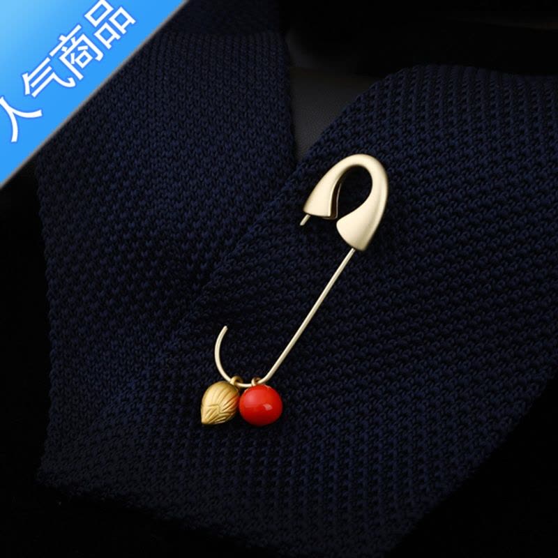 SUNTEK好柿花生安防回弹孕妇别针固定衣服胸针女胸花扣针如意配饰图片