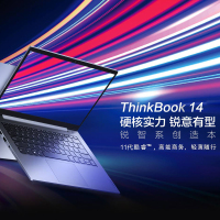 联想ThinkBook 14(01CD) 2021款 全新11代英特尔酷睿i7 14英寸轻薄笔记本电脑(I7-1165G7 8G 512G 2G独显) 银灰 商务办公学生手提电脑