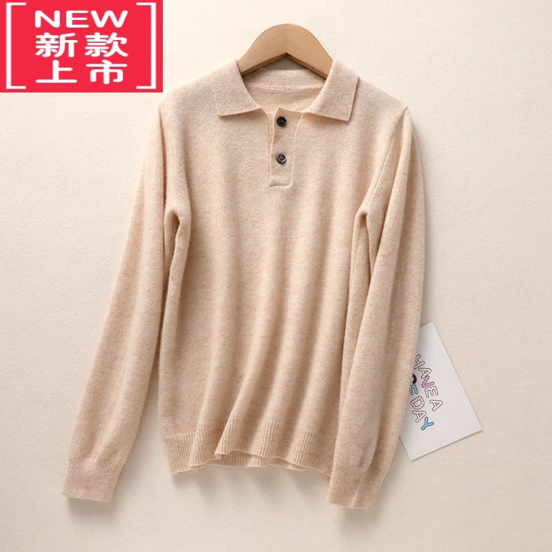 可莉允秋冬新款儿童POLO领纯衫女童套头套头毛衣男童洋气针织衫图片