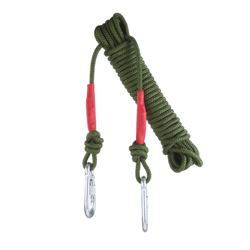 登山绳安全绳救援绳救生绳逃生绳索 50米装 带双钩8mm AQS-5