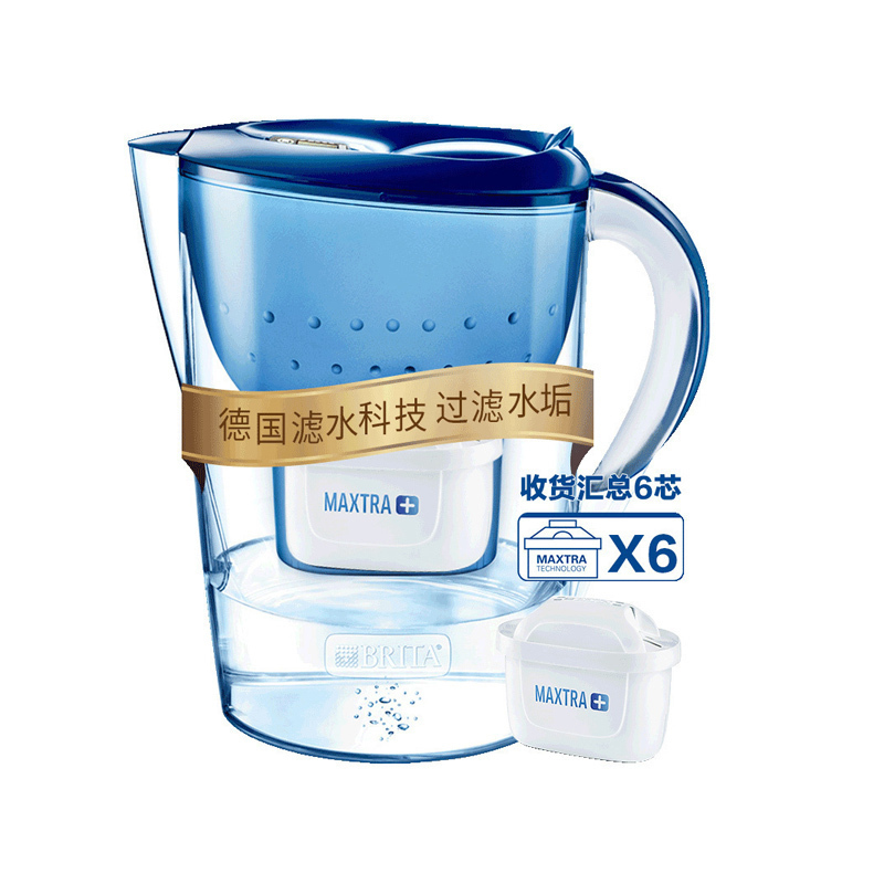 碧然德(BRITA)过滤净水器 家用滤水壶 净水壶 海洋系列3.5L蓝色一壶6芯装高清大图