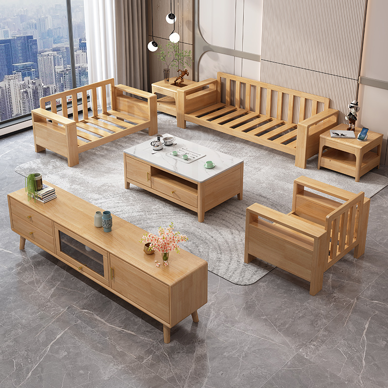 匡大 KD8805 北欧风实木沙发现代简约沙发高清大图