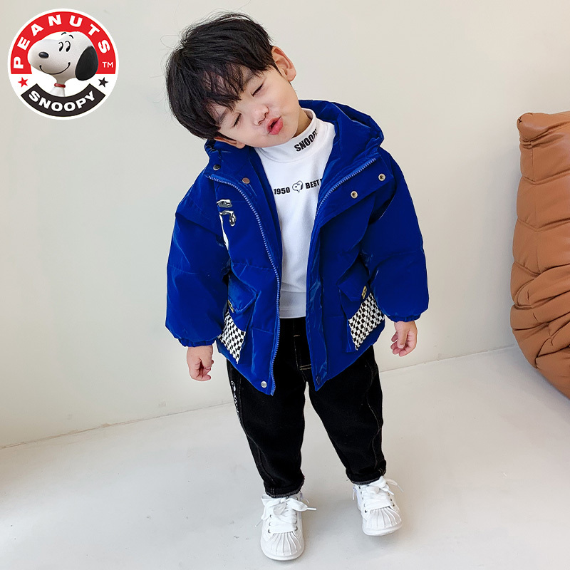 史努比(SNOOPY)儿童羽绒服加厚短款冬季新款洋气中小童纯色白鸭绒羽绒外套AF097