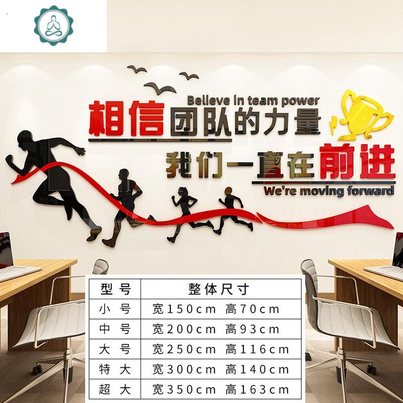 励志标语3d立体办公室团队文化墙贴纸封后3242相信团队的力量特大视频