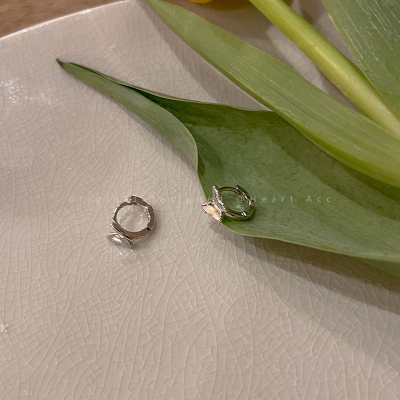 蝴蝶耳扣 春季超仙蝴蝶吊坠耳扣女小众设计高级冷性风耳饰韩国小巧精致耳环