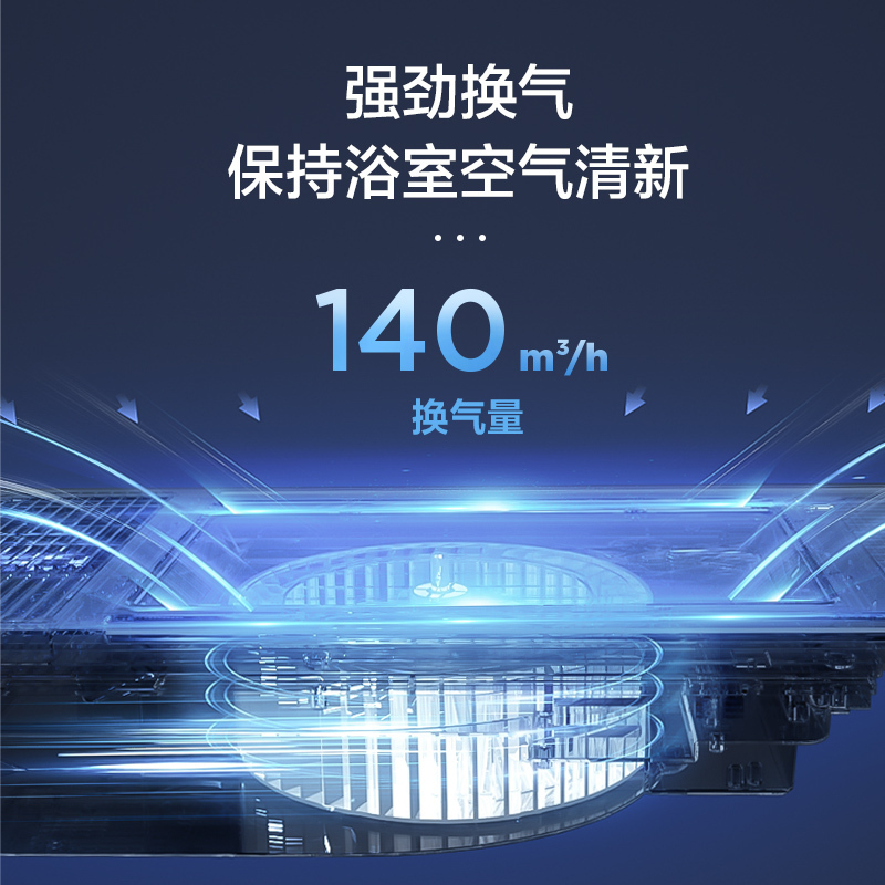 美的钢铁侠G3浴霸灯风暖排气扇照明一体暖风机吹风浴室卫生间集成吊顶取暖灯顶排气吸顶嵌入式超薄机械开关风暖+照明+吹风+换