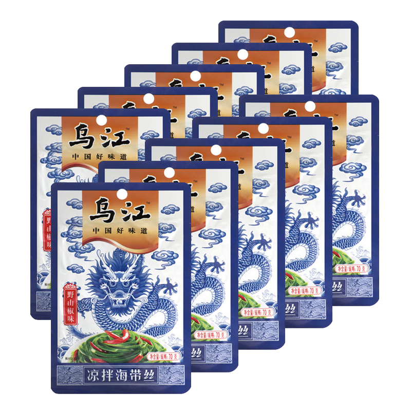 乌江野山椒海带丝70g*20 20袋装更实惠 野山椒味海带丝 好吃!回味!榨菜酱菜下饭菜 佐餐良品 面条包子泡面好搭档