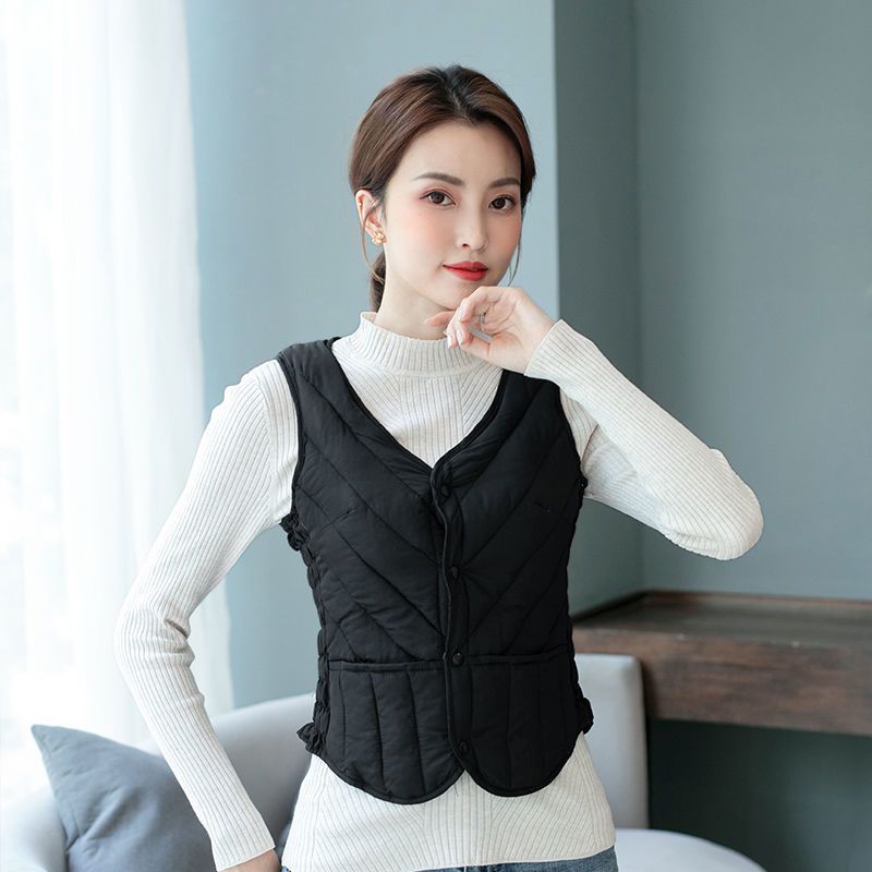 新款羽绒棉马甲女短款秋冬季中老年女士坎肩大码妈妈内穿贴身背心