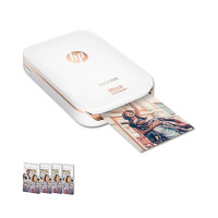 惠普(hp) sprocket100 手机照片打印机家用迷你便携式彩色相片冲印机 纯白色 套餐四