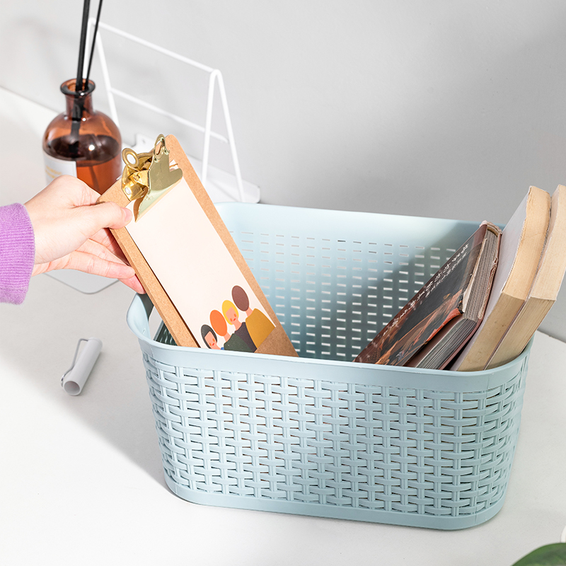 名创优品 (miniso) 收纳篮编织家用桌面玩具零食整理储物篮浴室洗漱篮
