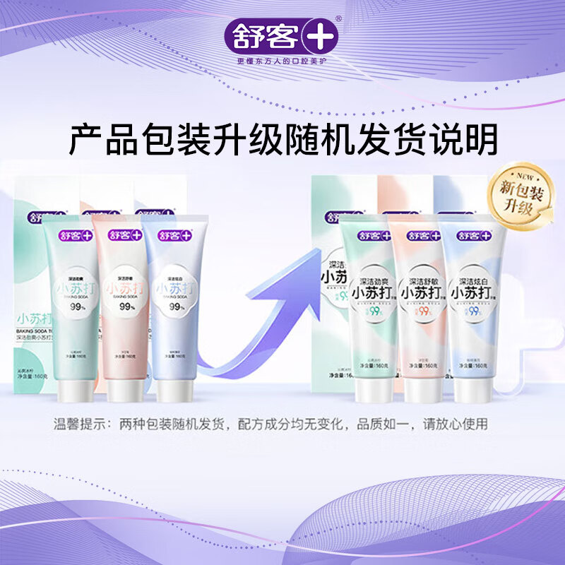舒客深洁炫白小苏打牙膏 160g