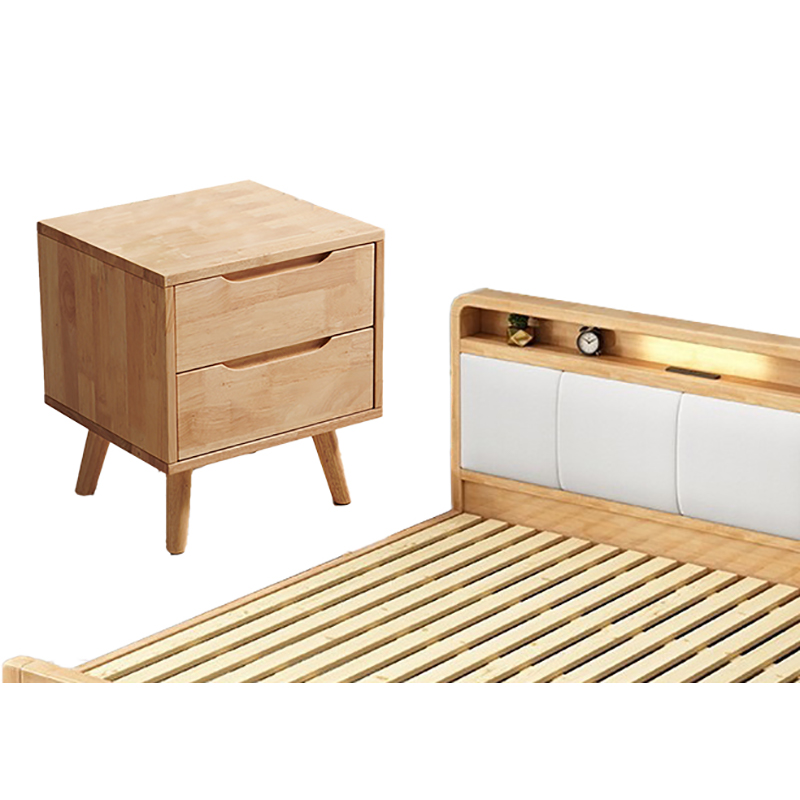 铭羽洋C1实木床120cm+床头柜套高清大图