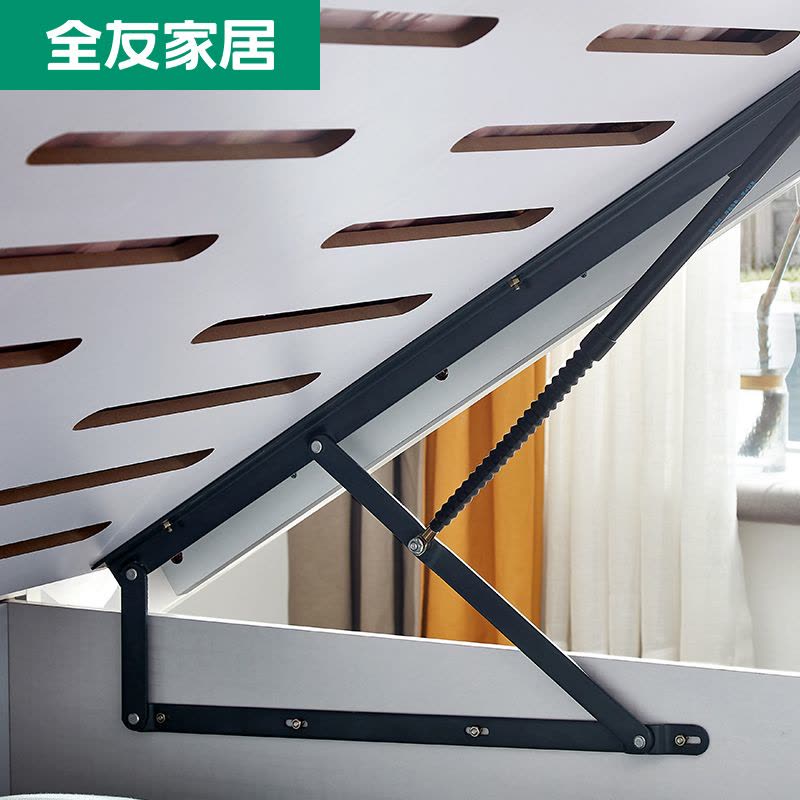 全友家居北欧板式床 卧室家具高箱组合双人床1.8米1.5米高箱床卧室床白色图片