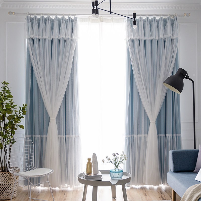 美帮汇粉色公主风女孩遮光卧室窗帘成品少女梦幻蕾丝帘布