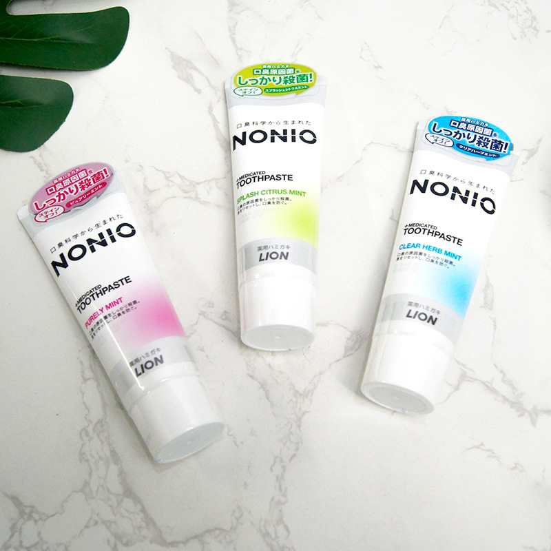 日本原装进口狮王NONIO清新口气牙膏清新薄荷亮白护齿130g