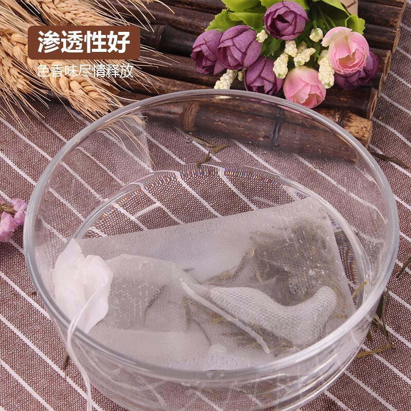 拜杰煲汤袋茶包袋茶叶包过滤小泡袋煎药中药袋纱布袋泡茶袋卤料袋调料袋 小号8*10CM100片装