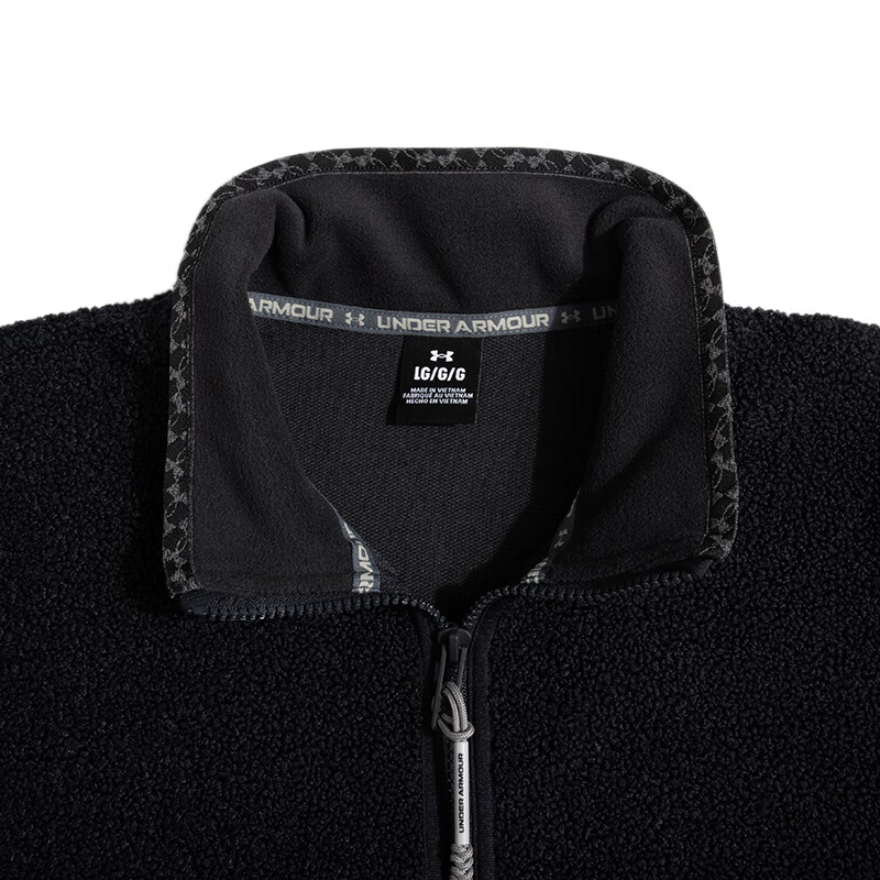 安德玛(UNDERARMOUR)男装新款时尚潮流针织夹克舒适透气户外休闲加绒外套1373277-001 ZP高清大图