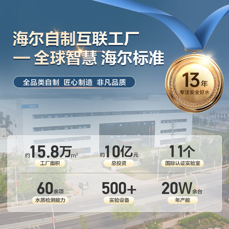 海尔(Haier)前置过滤器8T大通量家用智能净水器40微米自动反冲洗精滤实时水压监测全屋净水机HP-45高清大图