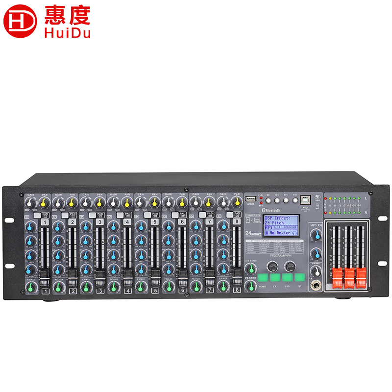 惠度(HuiDu)HD-8D专业8路机架式调音台播放调音台四段均衡24种DSP效果带声卡功能高清大图
