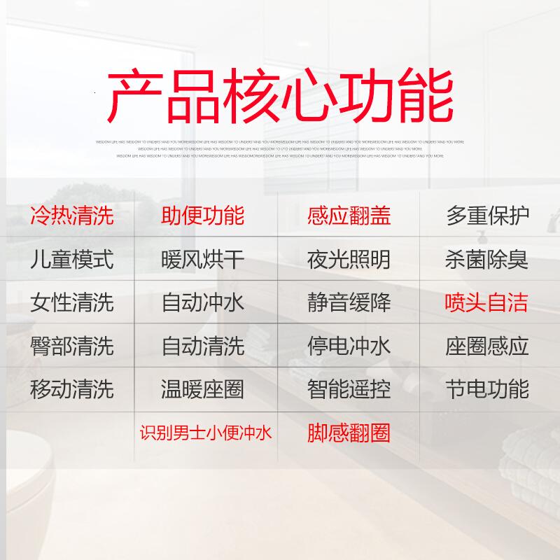 日本全自动翻盖智能马桶一体机即热式遥控灌肠坐便器雷达自动翻盖翻圈+男士小便冲水波迷娜BOMINA高清大图
