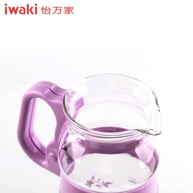 【百年品牌，精致生活，高端耐热玻璃水壶】TC-CS-2V1C 怡万家iwaki耐热玻璃 臻品冷水壶二件套梦幻紫