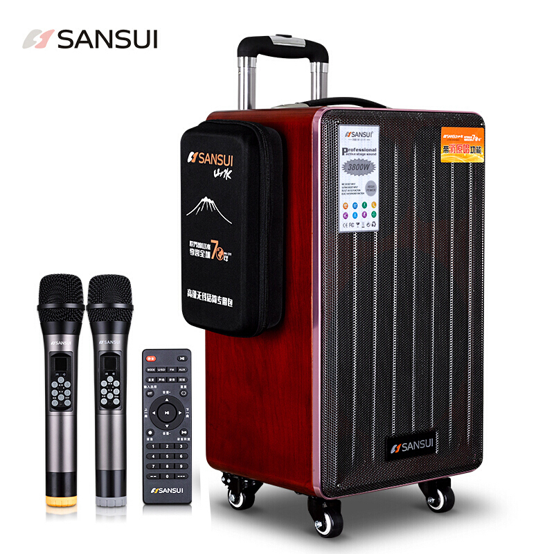 山水(SANSUI) SG4系列 广场舞音响 户外音响 蓝牙音箱便携式拉杆移动电瓶箱 SG4-10