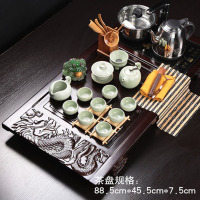 整套陶瓷功夫茶具茶盘套装电磁炉四合一自动抽水茶台家用送女朋友七夕情人节礼物