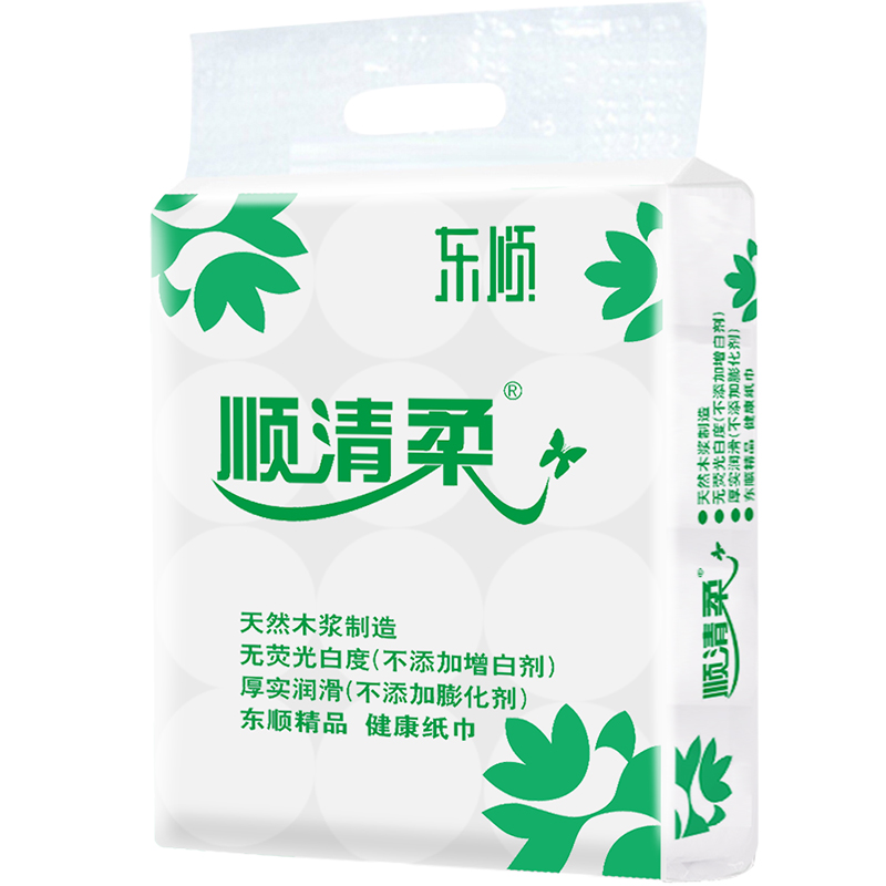 顺清柔无芯卷纸超洁系列5层208g*12卷 冲厕易溶解卫生纸厕纸 2.5kg/提高清大图