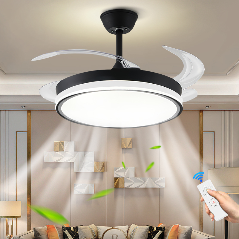 2024新款顾家照明led风扇灯客厅灯现代简约吊扇灯餐厅吊灯卧室隐形风扇吊灯饭厅灯