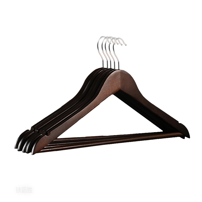 围达 实木衣架 枫木复古色44.5cm 组高清大图