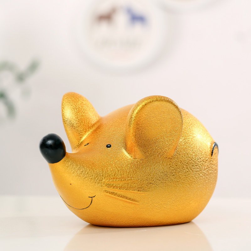 2020鼠年老鼠存钱罐不可取大容量储蓄罐过年送礼陶瓷家居摆件 三维