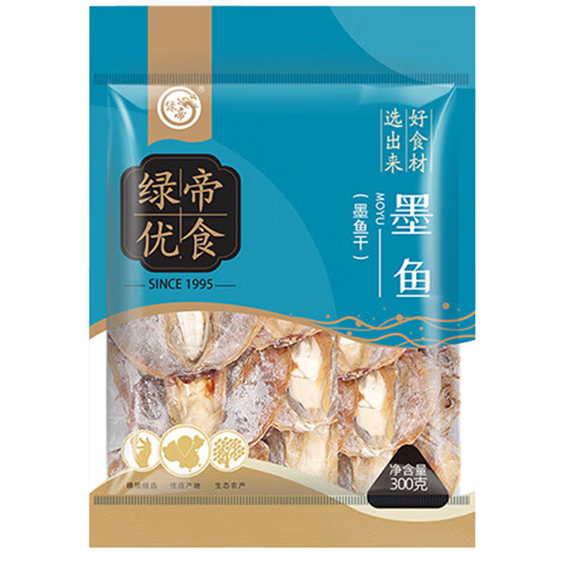 绿帝墨鱼干肉质紧实体型完整劲道有韧性淡晒入味咸淡适中300g