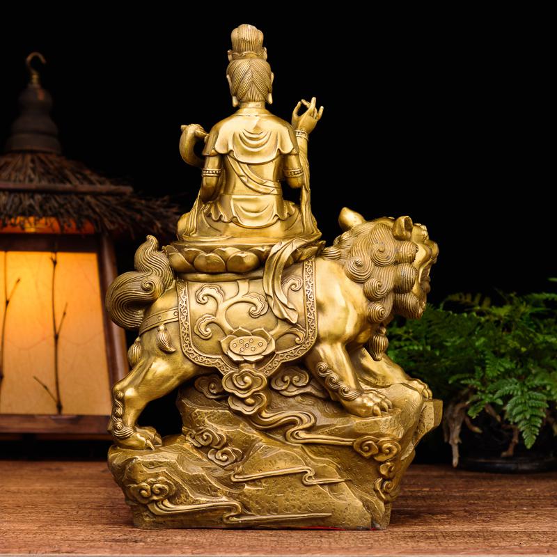 美帮汇文殊普贤佛像 铜华严三圣文殊普萨普贤菩萨供奉摆件高清大图