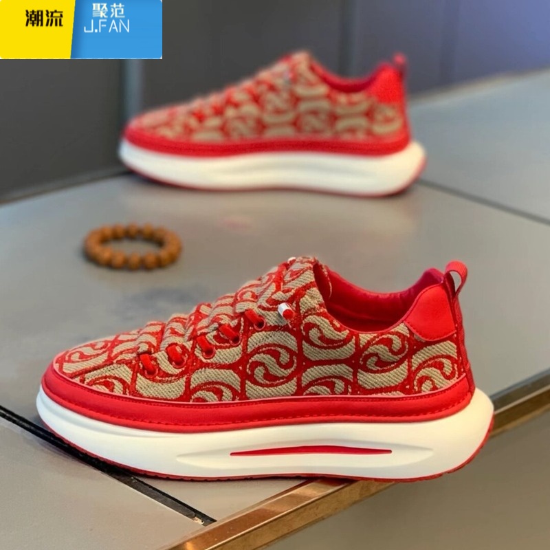 聚范一脚蹬男鞋夏季2024新款透气刺绣休闲板鞋懒人百搭软底运动帆布鞋高清大图