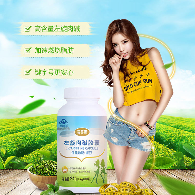 蒂芬妮(difiney)左旋肉碱胶囊 0.4g/粒*60粒减肥瘦身绿茶 左旋肉碱 一瓶装