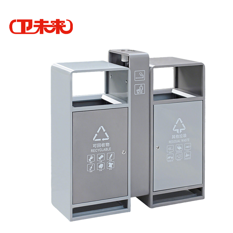 卫未来 户外垃圾桶 镀锌板88*33*98cm 个高清大图