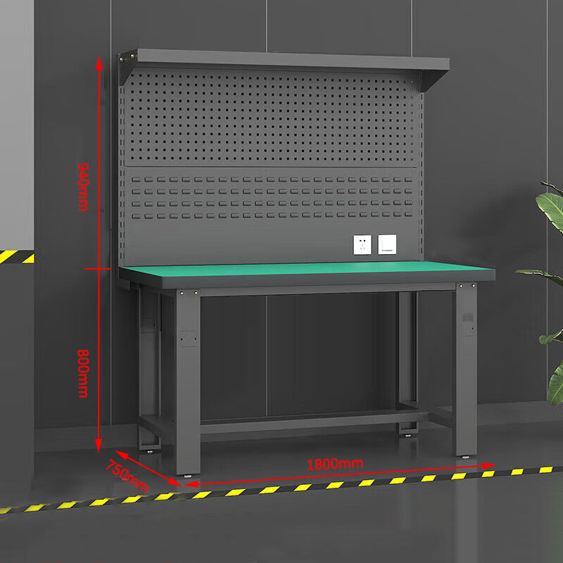 鑫金虎 防静电工作台车间流水线操作台工厂维修检验桌重型钳工台 单桌+双挂板1.8m高清大图